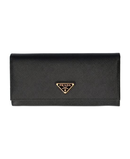 26SS 프라다 사피아노 레더 트라이앵글 로고 플랩 장지갑 1MH132QHH F0002 NERO