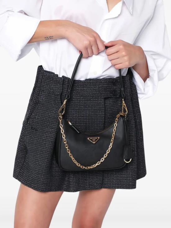 26SS 프라다 리에디션 미니 페이턴트 숄더백 1BC204VQOMNZV F0632 NERO1 - PRADA