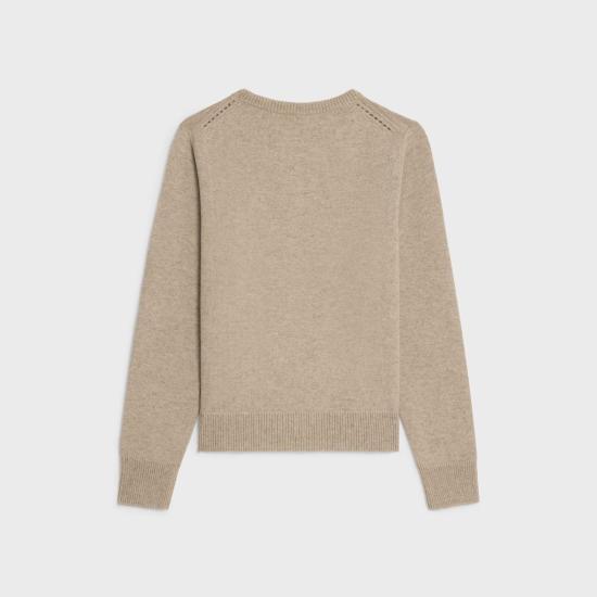 25FW 셀린느 헤리티지 캐시미어 크루넥 스웨터 RY02N317V GBY4 OATMEAL - CELINE