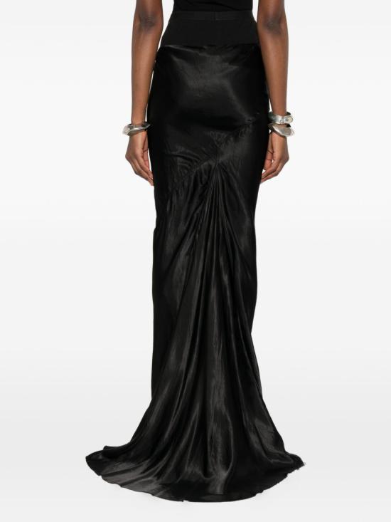 26SS 릭 오웬스 미디 스커트 RP01F6381 N09 Black - RICK OWENS