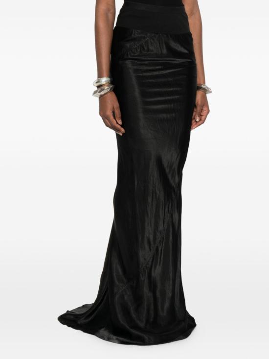 26SS 릭 오웬스 미디 스커트 RP01F6381 N09 Black - RICK OWENS