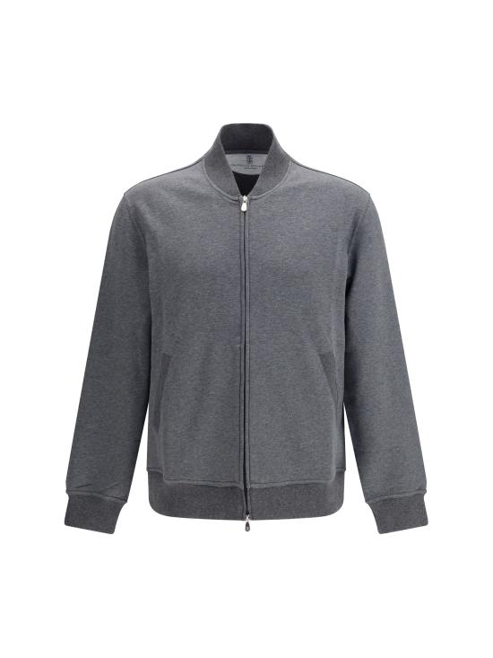 26SS 브루넬로 쿠치넬리 지퍼 디테일 테크노 코튼 플리스 MW8639072G C080 GREY
