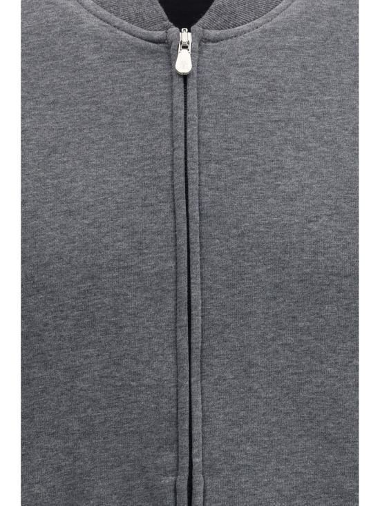 26SS 브루넬로 쿠치넬리 지퍼 디테일 테크노 코튼 플리스 MW8639072G C080 GREY - BRUNELLO CUCINELLI