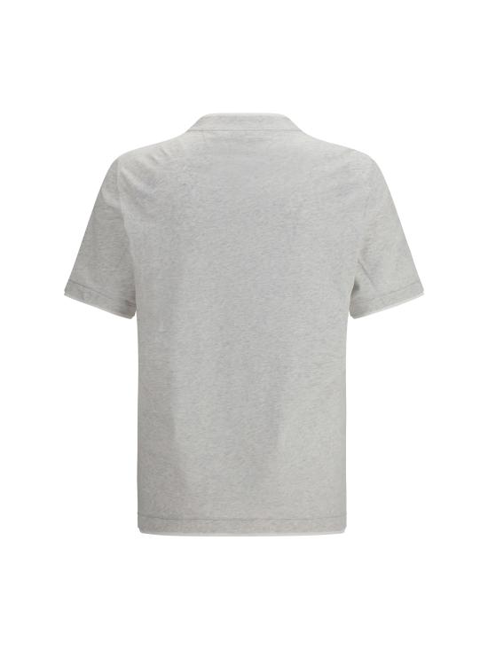 26SS 브루넬로 쿠치넬리 레이어링 코튼 저지 크루넥 티셔츠 M0B137451G CY887 GREY - BRUNELLO CUCINELLI