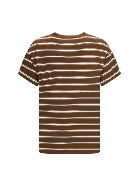 26SS 브루넬로 쿠치넬리 버진 울 & 캐시미어 라이트웨이트 스파클링 스트라이프 니트 티셔츠 M14854100 CTX08 BEIGE - BRUNELLO CUCINELLI