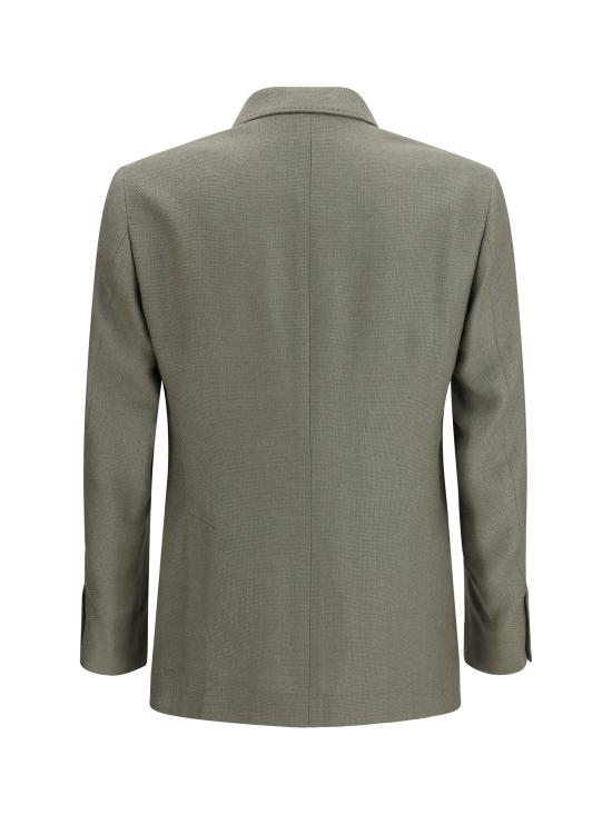 26SS 브루넬로 쿠치넬리 실크, 리넨 & 울 블렌디드 홉색 디컨스트럭티드 카발로 블레이저 MZ4037BWD C053 KHAKI - BRUNELLO CUCINELLI