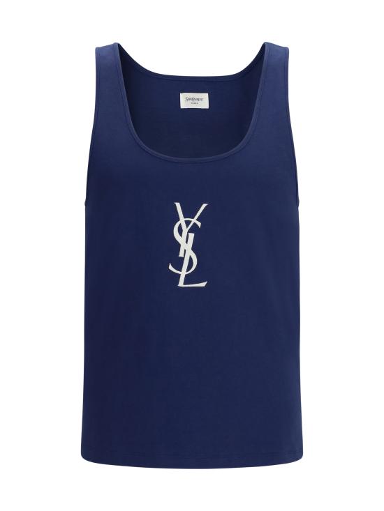 26SS 생로랑 반팔 티셔츠 858319Y38AK 4069 BLUE