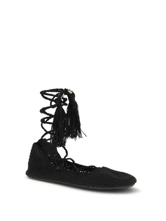 26SS 알라누이 플랫 슈즈 LWIR002R26KNI001 1010 BLACK - ALANUI