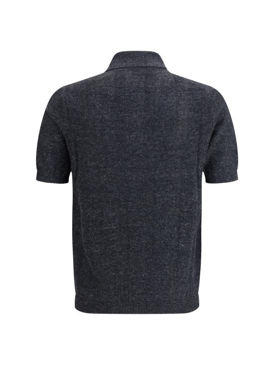 26SS 브루넬로 쿠치넬리 와이드 립 코튼 리넨니트 폴로셔츠 M2L707815 CGB23 GREY - BRUNELLO CUCINELLI