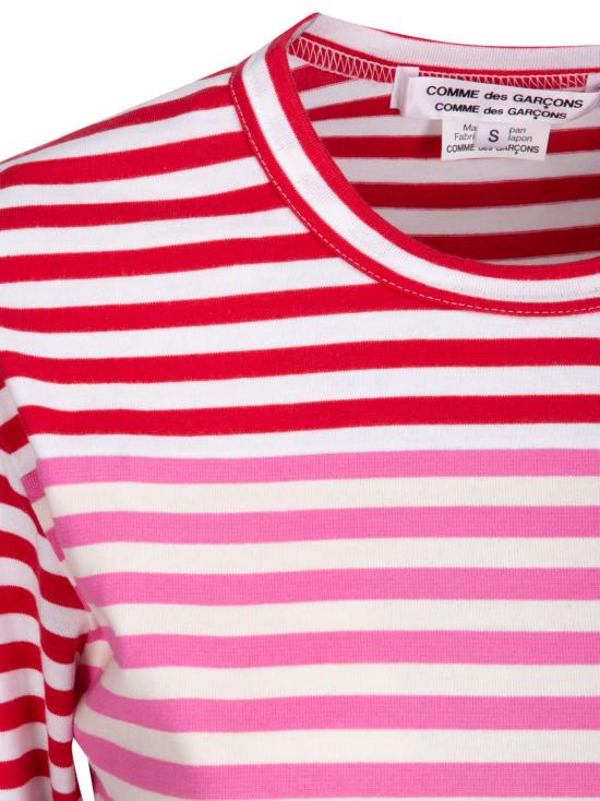 26SS 꼼데가르송 반팔 티셔츠 RQT017S26 1 RED WHT X MULT - COMME DES GARCONS