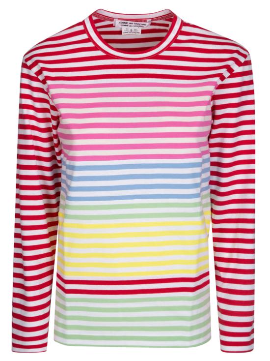 26SS 꼼데가르송 반팔 티셔츠 RQT017S26 1 RED WHT X MULT