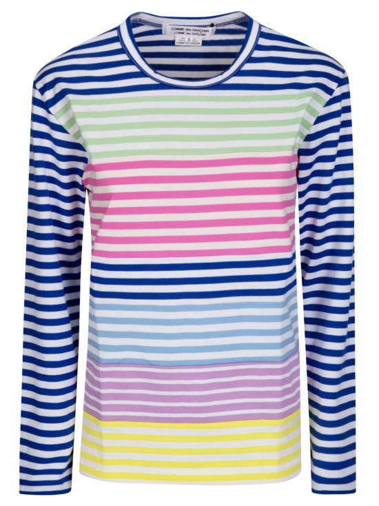 26SS 꼼데가르송 반팔 티셔츠 RQT016S26 1 BLU WHT XMULTI