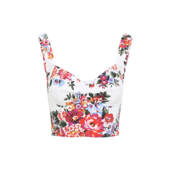 26SS 돌체앤가바나 민소매 티셔츠 F7BB1T HS5UU HA5ZO MAZZ FIORI F BIANCO - DOLCE & GABBANA