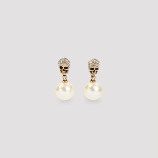 26SS 알렉산더 맥퀸 이어링 855396 I170A 2375 ANTIQUE GOLD PEARL
