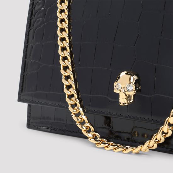 26SS 알렉산더 맥퀸 클러치/파우치 855291 1HB0G 1001 BLACK GOLD - ALEXANDER MCQUEEN