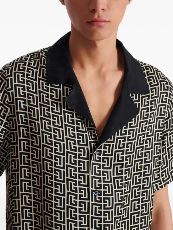 26SS 발망 긴팔 셔츠 GH1HN133VI36 GXE IVOIRE NOIR GXE - BALMAIN