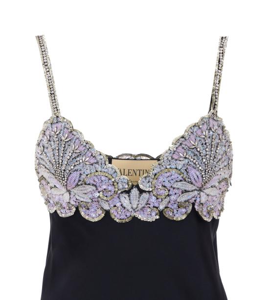 26SS 발렌티노 가라바니 미디 원피스 VAKF09VQ NUD Black - VALENTINO GARAVANI