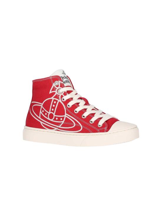  비비안웨스트우드 플림솔 하이탑 에코 스니커즈 75010001WW0004H406 Red - VIVIENNE WESTWOOD