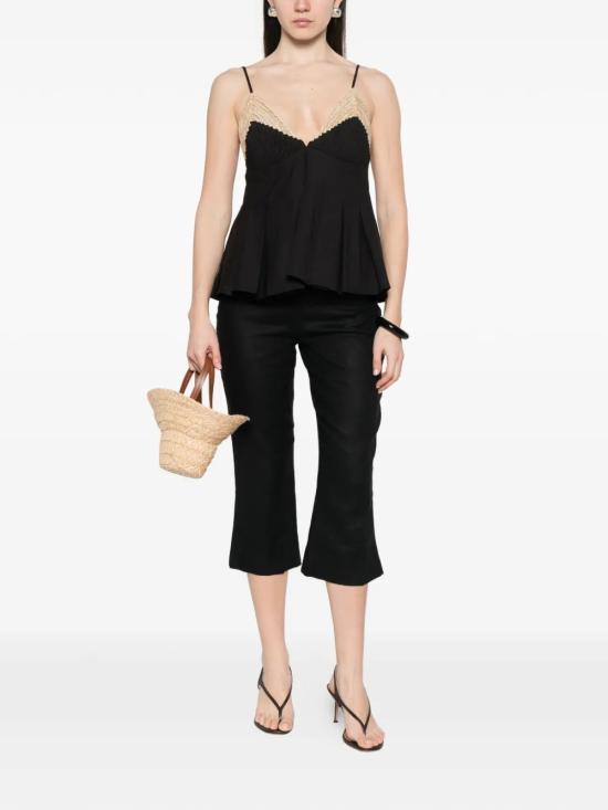 26SS ROSANNA OCAMPO 민소매 티셔츠 RO124NRO Black - ROSANNA OCAMPO