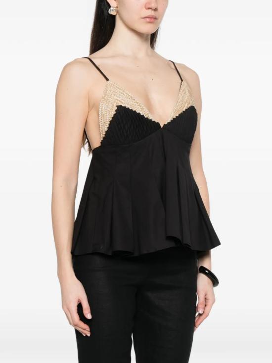 26SS ROSANNA OCAMPO 민소매 티셔츠 RO124NRO Black - ROSANNA OCAMPO