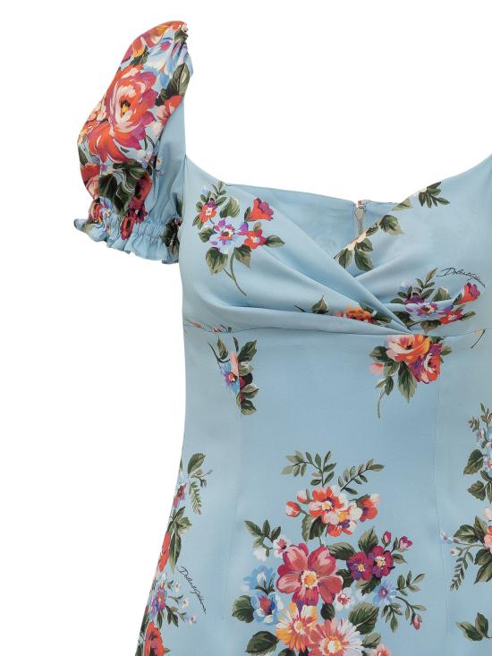 26SS 돌체앤가바나 미디 원피스 F612STFSA8P HC5ZO MAZZ FIORI F CELESTE - DOLCE & GABBANA