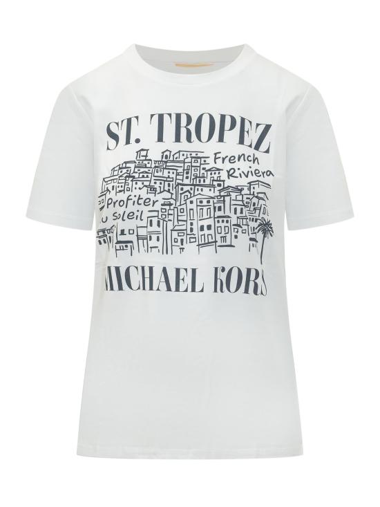 26SS 마이클 코어스 반팔 티셔츠 MS6520K97J 100 WHITE