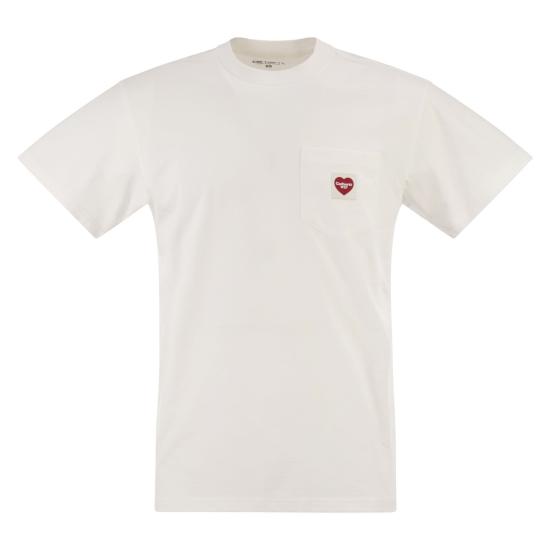  칼하트 포켓 하트 티셔츠 I032128 WHITE