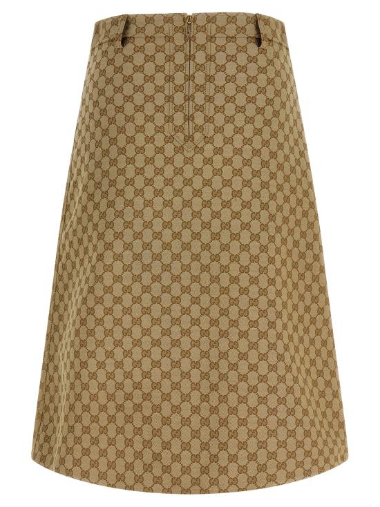 26SS 구찌 미디 스커트 864256ZAUSC2061 Beige - GUCCI