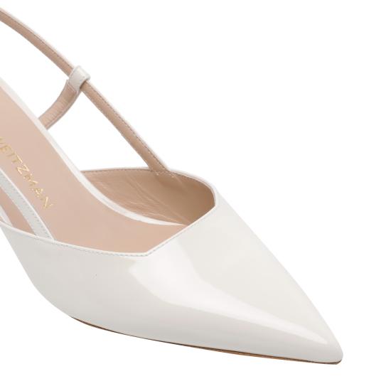 26SS 스튜어트 와이츠먼 힐/펌프스 SJ435 VINNIE 50 SLINGBACK PATCRM White - STUART WEITZMAN