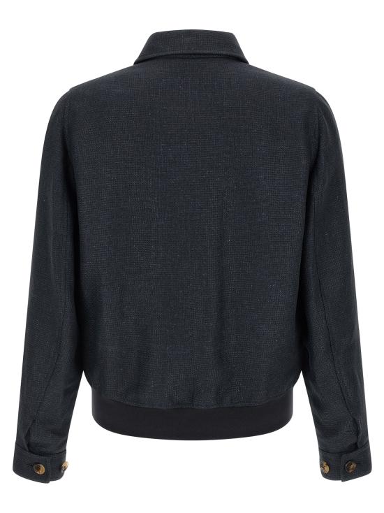 26SS 브루넬로 쿠치넬리 실크 리넨 울 믹스드 홉색 블루종 MZ4036581C038 Blue - BRUNELLO CUCINELLI