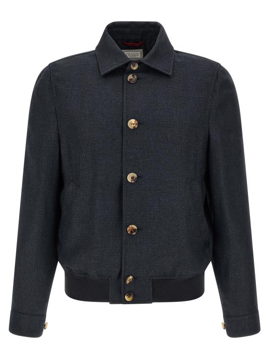 26SS 브루넬로 쿠치넬리 실크 리넨 울 믹스드 홉색 블루종 MZ4036581C038 Blue