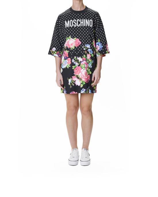 26SS 모스키노 반팔 티셔츠 0466 0542 3888 NERO MULTI - MOSCHINO