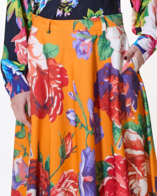 26SS 모스키노 롱 스커트 0102 0565 1124 ARANCIONE MULTI - MOSCHINO