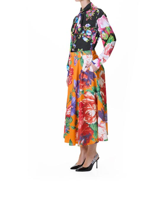 26SS 모스키노 롱 스커트 0102 0565 1124 ARANCIONE MULTI - MOSCHINO