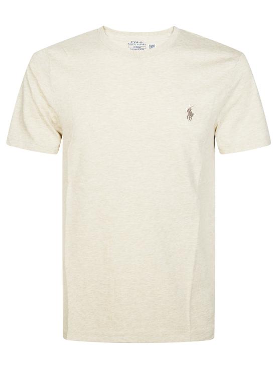 26SS 폴로 랄프로렌 포니로고 자수 반팔 티셔츠 710671438203 EXPEDITIONDUNEHEATHER BIANCO - POLO RALPH LAUREN