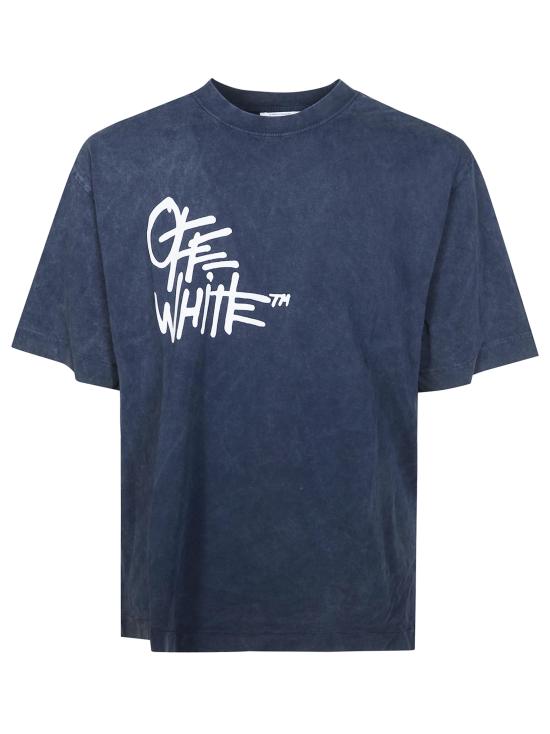 26SS 오프화이트 반팔 티셔츠 44MAA120S26J00G 401 BLU