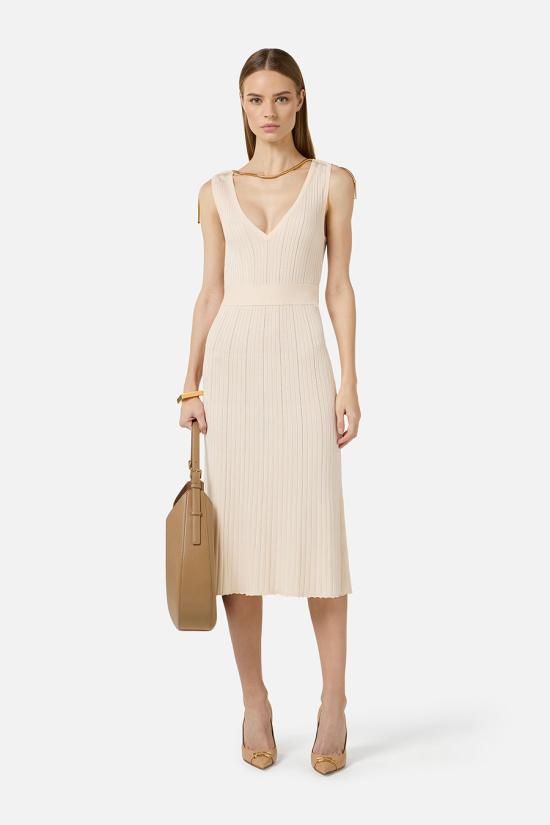 26SS 엘리자베타프랜치 미디 원피스 AM18S61E2193 White - ELISABETTA FRANCHI