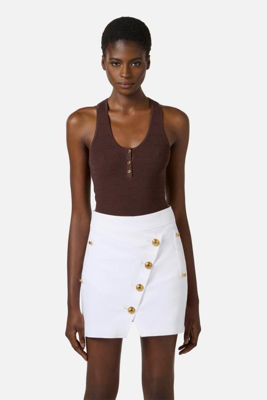 26SS 엘리자베타프랜치 민소매 티셔츠 TK75B61E2644 Brown - ELISABETTA FRANCHI