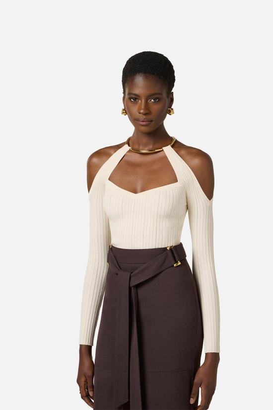 26SS 엘리자베타프랜치 스웨터 MK89S61E2193 White - ELISABETTA FRANCHI