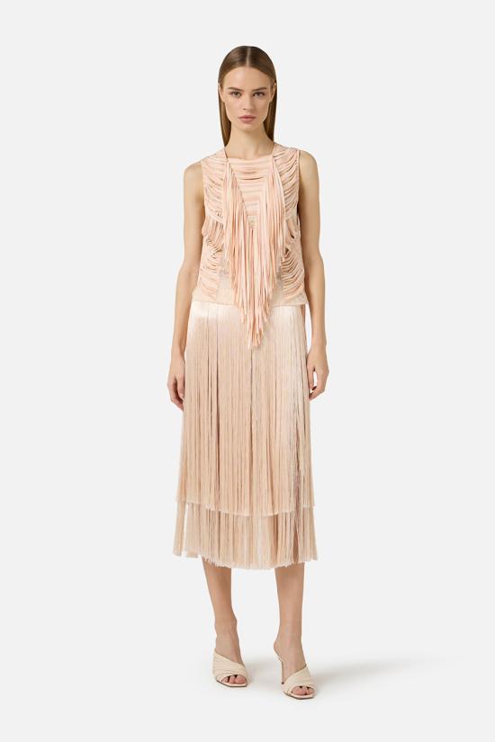 26SS 엘리자베타프랜치 미디 스커트 GO19663E2EA1 Beige - ELISABETTA FRANCHI