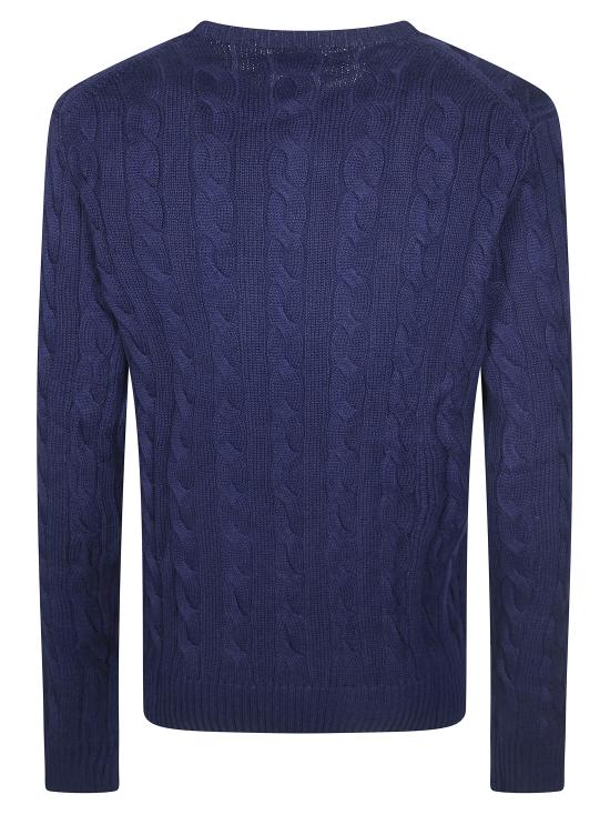 26SS 폴로 랄프로렌 로고 자수 케이블 니트 스웨터 710775885536 BRIGHTNAVY - POLO RALPH LAUREN