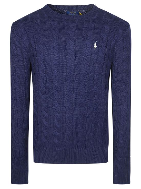 26SS 폴로 랄프로렌 로고 자수 케이블 니트 스웨터 710775885536 BRIGHTNAVY