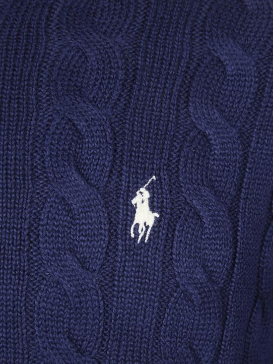 26SS 폴로 랄프로렌 로고 자수 케이블 니트 스웨터 710775885536 BRIGHTNAVY - POLO RALPH LAUREN