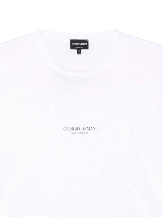 26SS 조르지오 아르마니 반팔 티셔츠 GM001085 TE10629U0002 Optical white - GIORGIO ARMANI