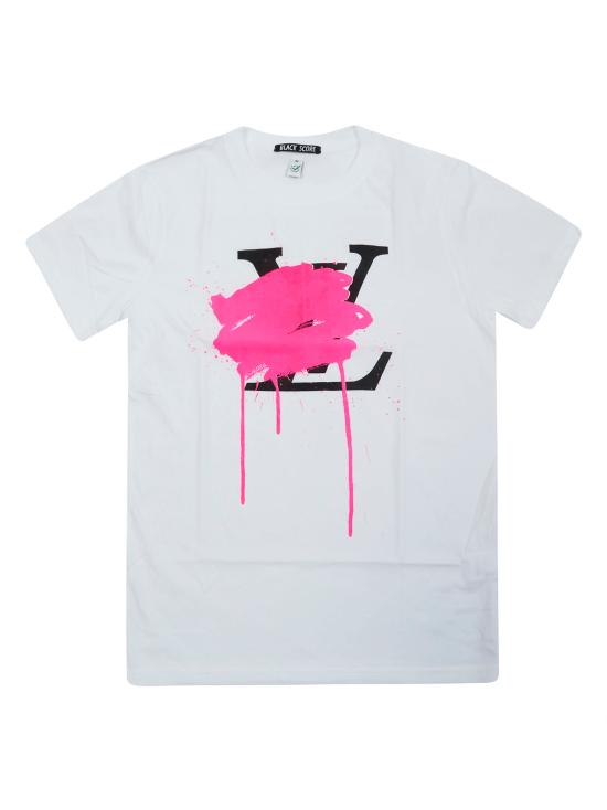 26SS 블랙 스코어 반팔 티셔츠 BSMCCLVCROSSCOL WHITE BIANCO