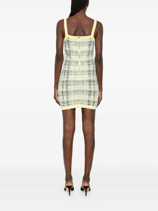 26SS 발망 숏 원피스 GF1R4032KJ56 IJX JAUNE P LE VERT PALE NOIR IJX - BALMAIN