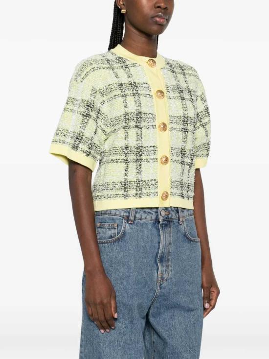 26SS 발망 반팔 티셔츠 GF1SB230KJ56 IJX JAUNE P LE VERT PALE NOIR IJX - BALMAIN