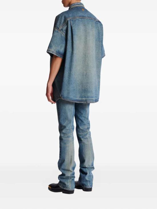 26SS 발망 긴팔 셔츠 GH1HB050DG10 6AW BLEU JEAN D LAV 6AW - BALMAIN