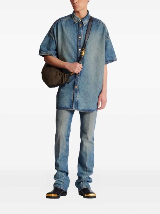 26SS 발망 긴팔 셔츠 GH1HB050DG10 6AW BLEU JEAN D LAV 6AW - BALMAIN