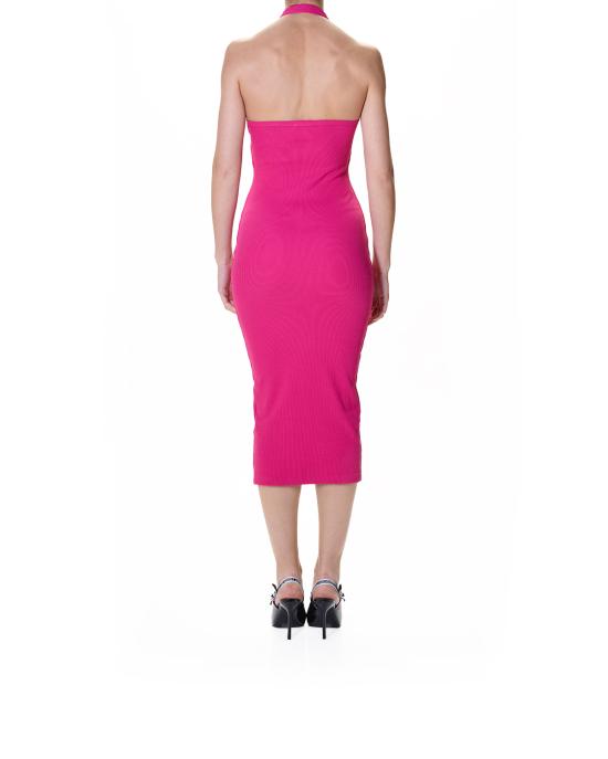 25FW 베르사체 미디 원피스 79HAO972 J0259 474 ROSA - VERSACE